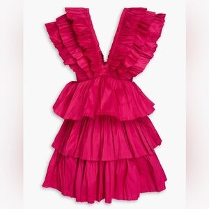 AJE Rhythmic tiered taffeta mini dress